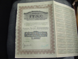 Action " Industries Et Transport Automobiles Au Congo " ( Itac ) Leopoldville 1928 Très Bon état,avec Tous Les Coupons. - Automobil