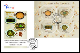 Turkey, Türkei - 2012 -  Our Local Dishes (Karadeniz) Gastronomy /// First Day Cover & FDC - Storia Postale