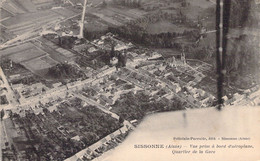 FRANCE - 02 - SISSONNE - Vue Prise à Bord D'aéroplane - Quartier De La Gare - Carte Postale Ancienne - Sissonne