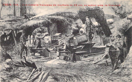 MILITARIA - Illustration Non Signée - Yser - Une Batterie Française De Mortier De 28 Cm  - Carte Postale Ancienne - Other & Unclassified
