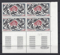 MONACO N° 783 - Bloc De 4 COIN DATE - NEUF** - BERLIOZ - DAMNATION DE FAUST - 16/12/68 - 2 Traits - Unused Stamps