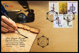 Turkey, Türkei - 2013 - Calligraphy, Art, Artwork, Flowers /// First Day Cover & FDC - Briefe U. Dokumente