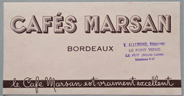 Buvard : Cafés MARSAN - Bordeaux - Tampon Le Puy - - Café & Té