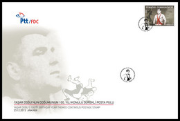 Turkey, Türkei - 2013 - YASAR DOGU 'S 100TH BIRTHDAY YEAR /// First Day Cover & FDC - Lettres & Documents