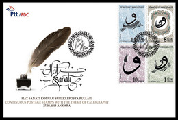 Turkey, Türkei - 2013 - Postage Stamps With Theme Of Calligraphy /// First Day Cover & FDC - Briefe U. Dokumente