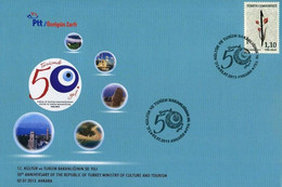 Turkey, Türkei - 2013 - 50th Anniversary Of Turkey Ministry Of Culture And Tourism /// First Day Cover & FDC - Brieven En Documenten