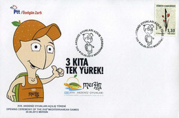 Turkey, Türkei - 2013 - Opening Ceremony Of The XVII Th Mediterranean Games, Mersin /// First Day Cover & FDC - Lettres & Documents