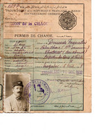 PERMIS DE CHASSE Doucede Brigadier Des Eaux Et Forets  Port D'arme N°71 Mogador Le 6 Avril 1928 REGION DE LA CHAOUIA - Unclassified