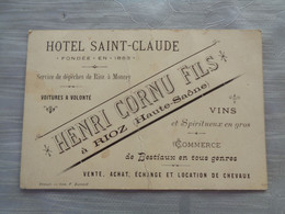 70 - Haute Saone - Rioz - Carte /avis De Passage - Hotel St Claude - Henri Cornu Fils - - Rioz