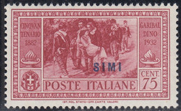 1932 Giuseppe Garibaldi 1 Val. Sass. 22 MNH** Cv 70 - Aegean (Simi)