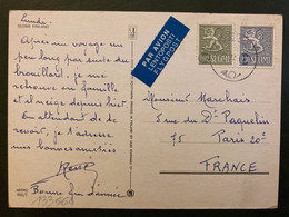 CP Par AVION Pour La FRANCE TP 0,30 + TP 0,02 OBL.22-12 70 - Cartas & Documentos