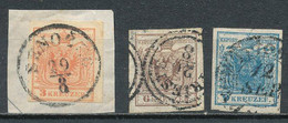 Autriche 1850 Michel 3XaI, 4YaI, 5XbII Yvert 3A, 4A, 5a - Sonstige & Ohne Zuordnung