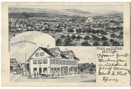 Gruss Aus DIETIKON: Restaurant Schmidstube Mit Strassenbahn 1913 - Dietikon