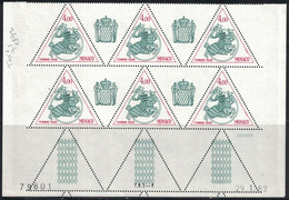 MONACO - TAXE - N°72 - COIN DATE - BLOC DE 6 - BAS DE FEUILLE COIN DATE - 29-1-1982 - COTE 21€35. - Portomarken