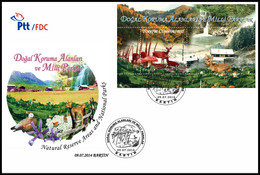 Turkey, Türkei - 2014 - NATURAL RESERVE AREAS AND NATIONAL PARKS BARTIN /// First Day Cover & FDC - Lettres & Documents