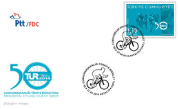 Turkey, Türkei - 2014 - 50th Presidential Cycling Tour Of Turkey /// First Day Cover & FDC - Cartas & Documentos