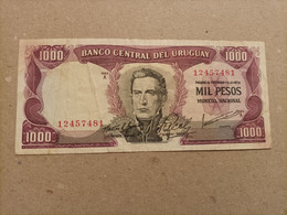 Billete De Uruguay De 1000 Pesos, Año 1967, Serie A - Uruguay