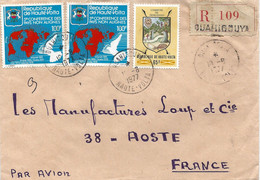 Haute Volta Burkina Faso 1977 Ouahigouya Non-alligned Nations Pigeon Dove Armory Lion Registered Cover - Burkina Faso (1984-...)