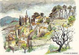 84 - Le Village De BONNIEUX - Aquarelle De Robert Lepine - CPM - Bonnieux