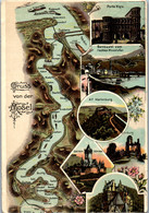 42950 - Deutschland - Landkarte , Gruss Von Der Mosel , Porta Nigra , Alf , Cochem , Bernkastel - Nicht Gelaufen - Alf-Bullay