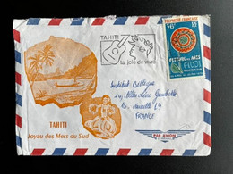 FRENCH POLYNESIA 1972 AIR MAIL LETTER PAPEETE TO MARSEILLE POLYNESIE LETTRE - Covers & Documents