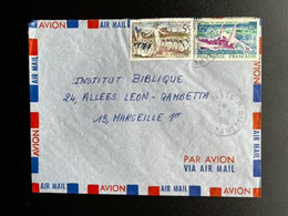 FRENCH POLYNESIA 1968 AIR MAIL LETTER PAPEETE TO MARSEILLE 03-09-1968 POLYNESIE LETTRE - Cartas & Documentos