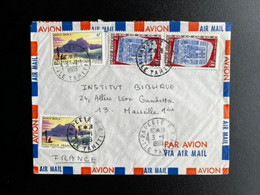 FRENCH POLYNESIA 1969 AIR MAIL LETTER PAPEETE TO MARSEILLE 03-01-1969 POLYNESIE LETTRE - Brieven En Documenten