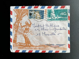 FRENCH POLYNESIA 1969 AIR MAIL LETTER PAPEETE TO MARSEILLE 12-02-1969 POLYNESIE LETTRE - Storia Postale