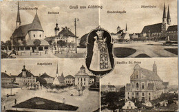 43187 - Deutschland - Altötting , Kapellplatz , Basilika St. Anna , Pfarrkirche , Rathaus - Gelaufen 1927 - Altoetting