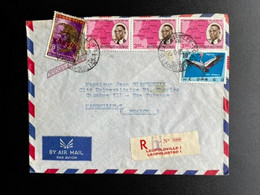 CONGO KINSHASA 1963 REGISTERED AIR MAIL LETTER LEOPOLDVILLE TO MARSEILLE 25-06-1963 - Covers & Documents