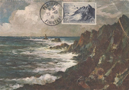 France - 29/10/1946 - Carte Maximum - Pointe Du Raz - L'éperon Côté Sud - Oblitérée : Plogoff - 1940-1949