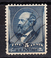 USA 1888 Cancelled, 5cent Indigo Garfield, Sc# 216 - Used Stamps