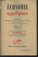 Economie Appliquée - Archives De L'I.S.E.A. - Tome IX 1956 N°1-2 Janv. Juin - Effondrement Et Relèvement De L'économie E - Autre Magazines