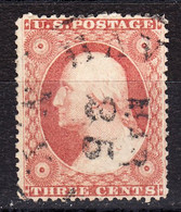 USA 1857-61 Cancelled, 3cent Dull Red, Type 3, Sc# 26 - Usados