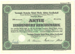 Germany Wertpapier Aktie Action, Nonvaleur Vereinighte Deutsche Nickel-Werke Aktien Gesellschaft - M - O