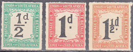 UNION OF SOUTH AFRICA  SCOTT NO J8-10  MINT HINGED   YEAR  1922 - Strafport