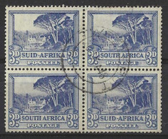 SOUTH AFRICA....KING GEORGE VI....(1936-52..)......3d X BLOCK OF 4.......SG59.......GOOD CDS.......USED... - Blocs-feuillets