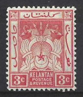 MALAYA..." KELANTAN.."....KING GEORGE V....(1910-36..).......3c........SG22..........MH. - Kelantan