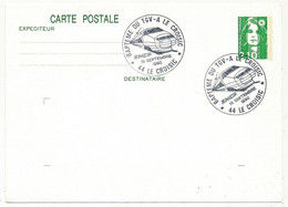 FRANCE - Entier CP 2,10 Briat - Obl. Temporaire "Baptème Du TGV-A  44 LE CROISIC" 15 Septembre 1990 - Cachets Commémoratifs