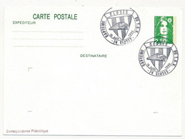 FRANCE - Entier CP 2,10 Briat - Obl. Temporaire "Baptème Du TGV - 74 CLUSES" 16 Juin 1990 - Gedenkstempel