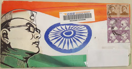 India 2018 Beautiful Envelope On SUBHASH Ch BOSE / 150th Birth Anniversary Of Mahatma Gandhi Registered (EMS Speed Post) - Storia Postale