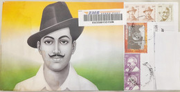 India 2018 Beautiful Designer Envelope On Shaheed BHAGAT SINGH / Mahatma Gandhi Registered (EMS Speed Post) Post - Covers & Documents