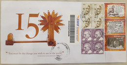 India 2018 150th Birth Anniversary Of Mahatma Gandhi Private Cover Registered SPEED POST Used As Per Scan - Storia Postale