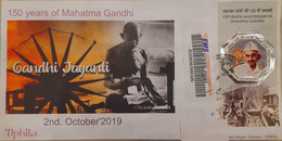India 30th.January'2019 Beautiful Designer Envelope 71st.Martyr's Day Franked With Mahatma Gandhi Stamps Registered Used - Brieven En Documenten