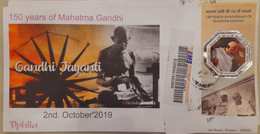 India 30th.January'2019 Beautiful Designer Envelope 71st.Martyr's Day Franked With Mahatma Gandhi Stamps Registered Used - Covers & Documents