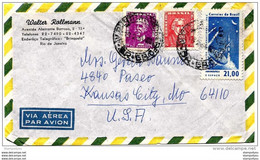 205 - 40 - Enveloppe Envoyée De Rio De Janeiro Aux USA 1964 - Brieven En Documenten