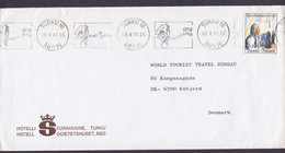 Finland HOTELL OCIETETSHUSET, ÅBO Slogan Flamme TURKU Åbo 1977 Cover Brief Lettre ESBJERG Denmark Paavo Rout-Salainen - Cartas & Documentos