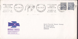 Finland HOTELLI URSULA Slogan Flamme 'Behandla Djuren Väl' HELSINKI 1974 Cover Brief Lettre ESBJERG Denmark - Cartas & Documentos