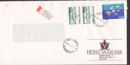 Finland HOTEL VAAKUNA Registered Einschreiben Label HELSINKI (10.) Helsingfors 1974 Cover Brief Lettre Bird Vogel Oiseau - Briefe U. Dokumente