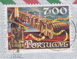 Portugal Perfin Perforé Lochung 'H.M.' HOTEL MUNDIAL Slogan Flamme LISBOA Cover Brief Lettre ESBJERG Denmark Portwein - Brieven En Documenten